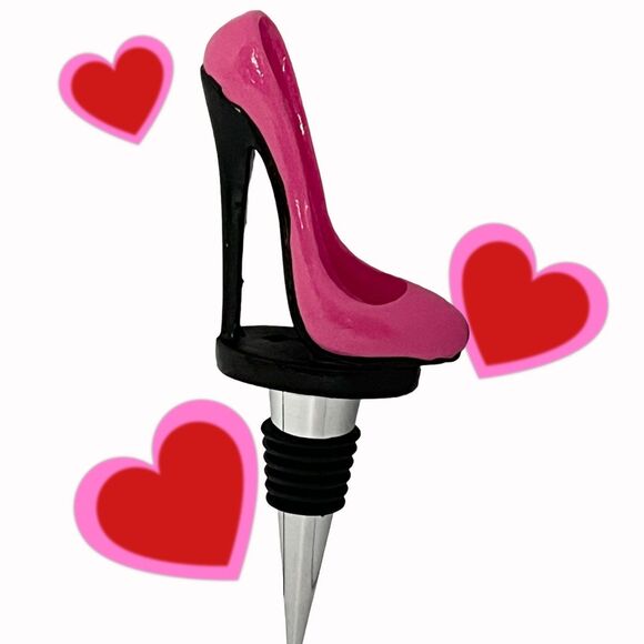 Chic High Heel Stiletto Shoe Wine Stopper - RED - Picture 4 of 4